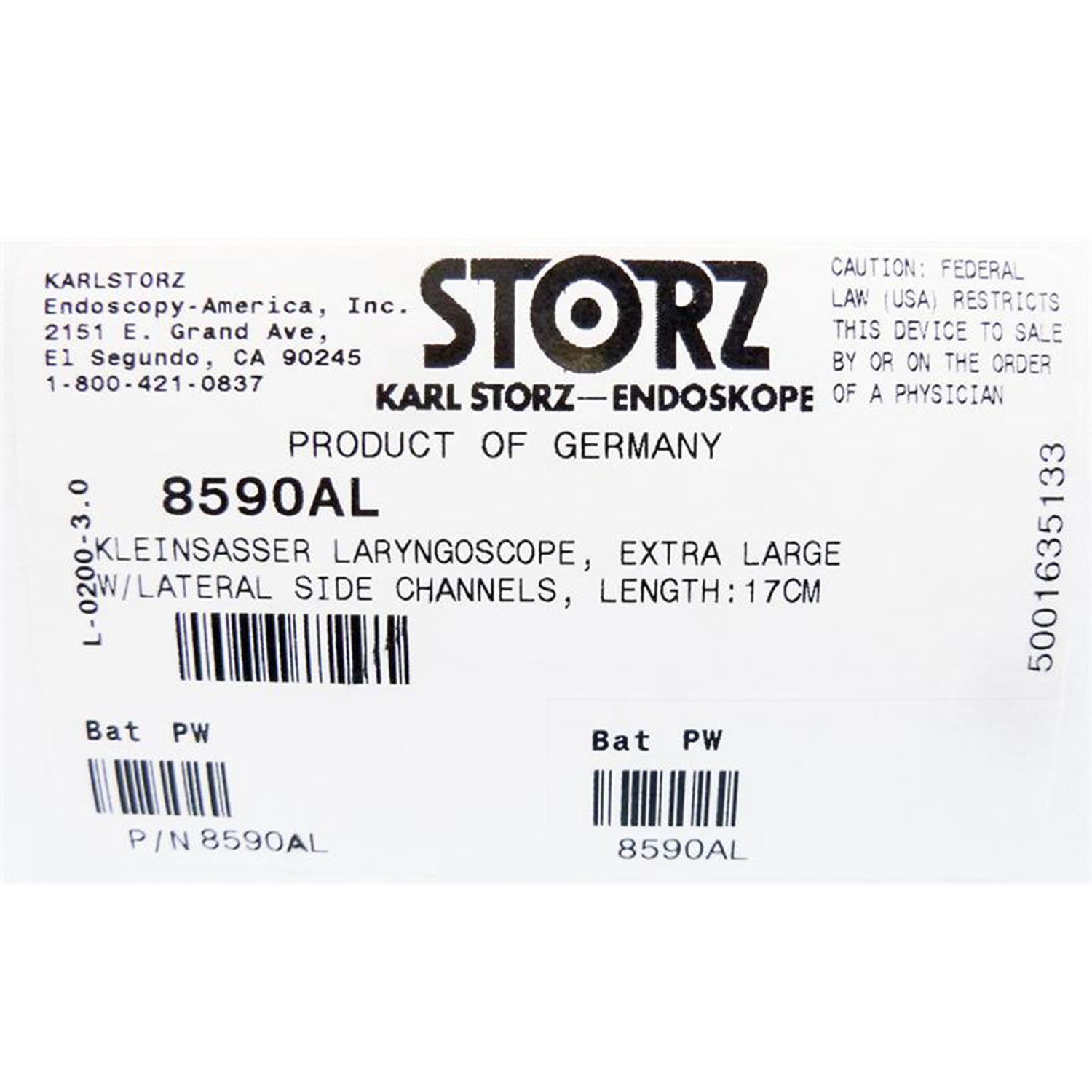 Storz Kleinsasser Laryngoscope, Extra Large | 8590AL – Endoscopy