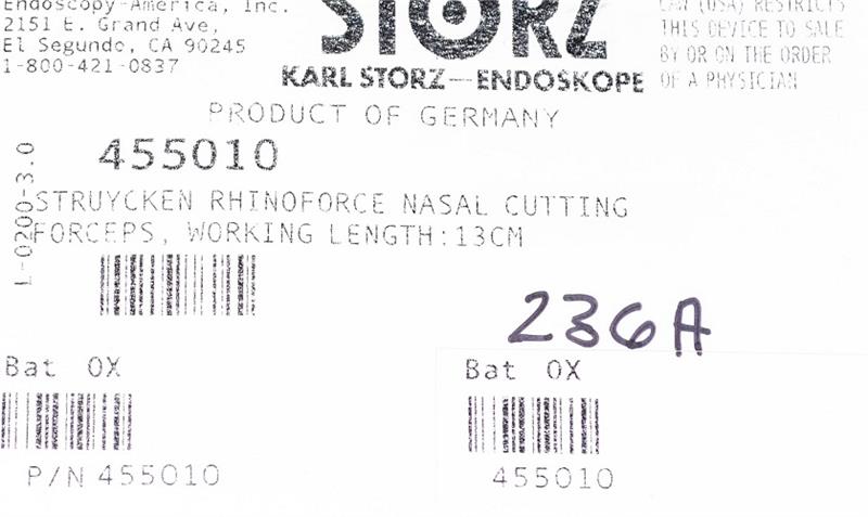 Storz Struycken Rhinoforce Nasal Cutting Forceps, w/ Cleaning Connector | 455010