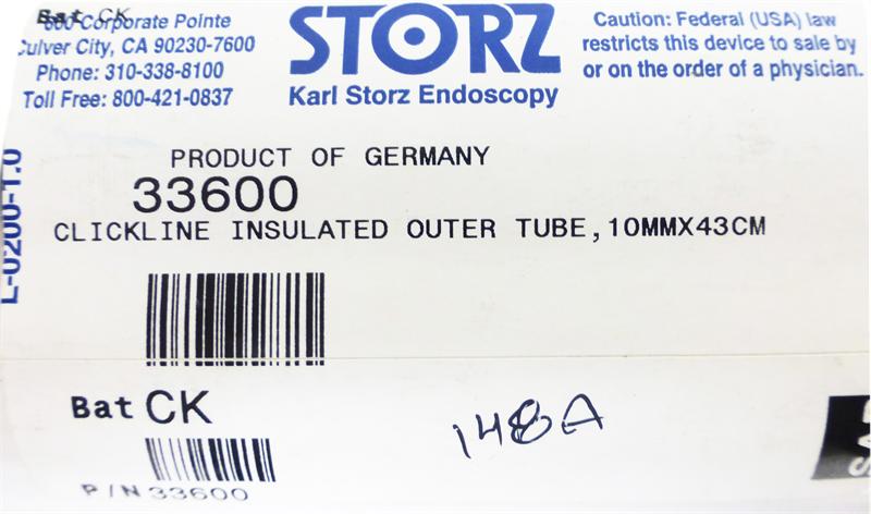 Storz Clickline Insulated Outer Tube, 10mm X 43cm | 33600