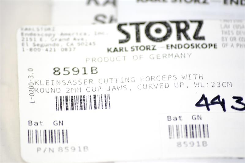Storz Kleinsasser Cutting Forceps w/ 2mm Cup Jaws Curved Up
