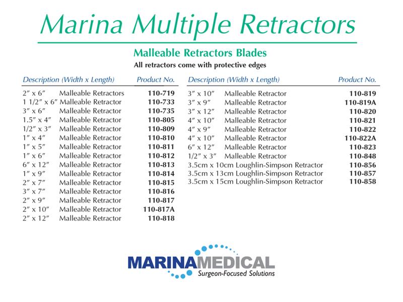 Marina Medical MultiTrac Malleable Retractor Blades Endoscopy