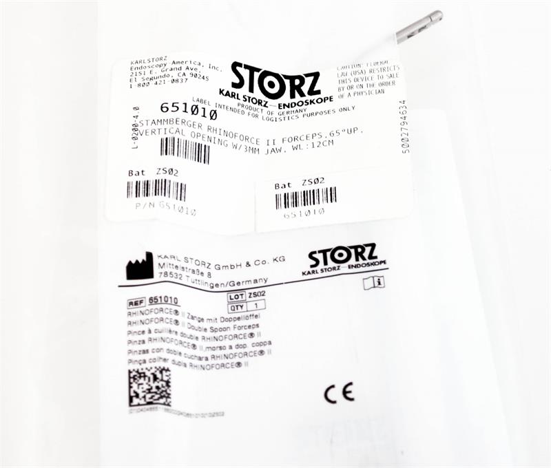 Storz Stammberger Rhinoforce II Forceps, 65º Up, w/ Cleaning Connector | 651010