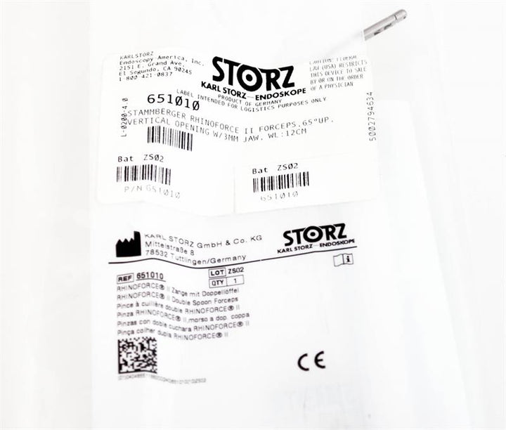Storz Stammberger Rhinoforce II Forceps, 65º Up, w/ Cleaning Connector | 651010