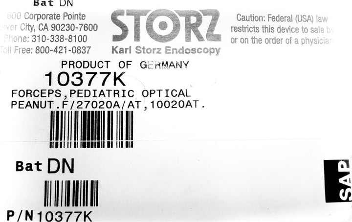 Storz Optical Pediatric Peanut Forceps | 10377K